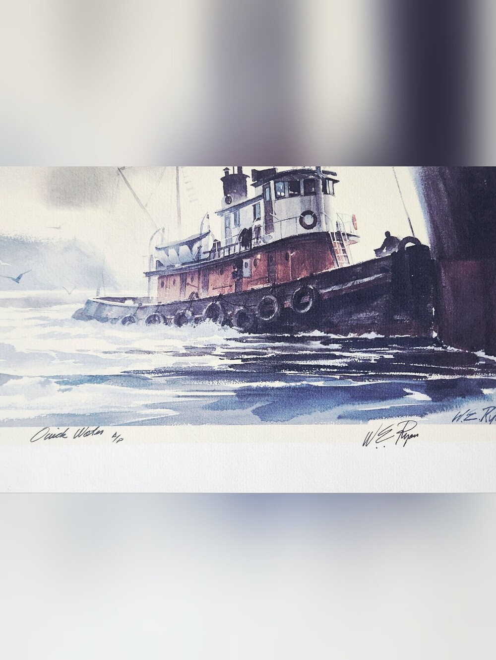 W.E. Ryan A/P ("Artist Proof") Print Called "Quick Water" Signed By Artist